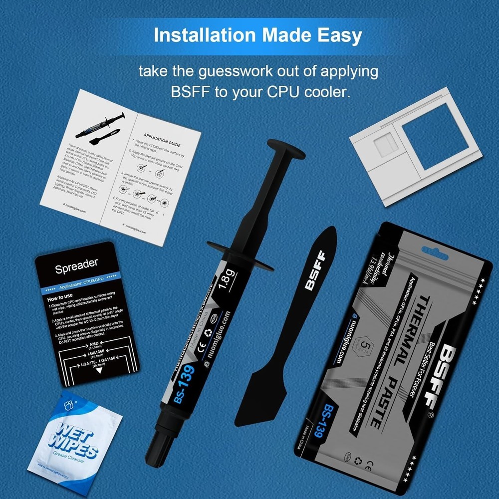 High-Performance 1.8g Thermal Paste - Safe, Durable & Easy Apply for CPUs