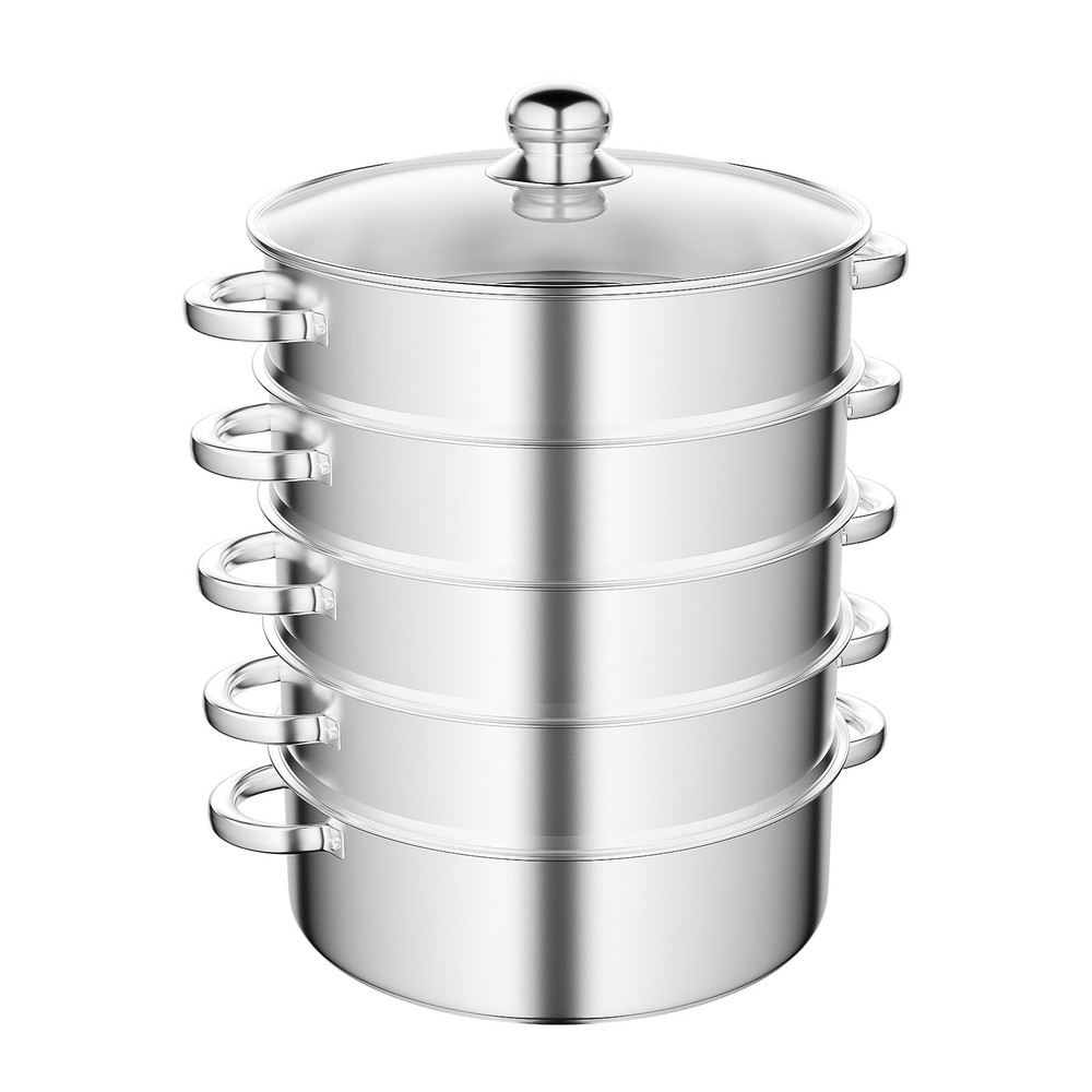 5-Layer Pot Steamer Multi-Layer Cookware Pot Cookware Stainless Steel Pot 28cm