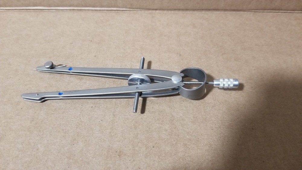 Vintage Vemco Blue Dot Drafting Compass-Missing Screw & Pointer Working , VGC