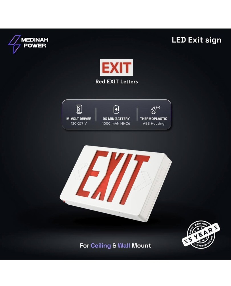 COMPACT SIZE LED EXIT SIGN (2 PACK)