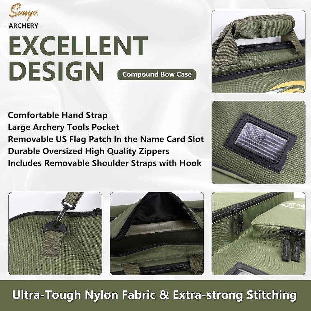 Compound Bow Case with Molle System - Neoprene Bow String Protection & Padded...