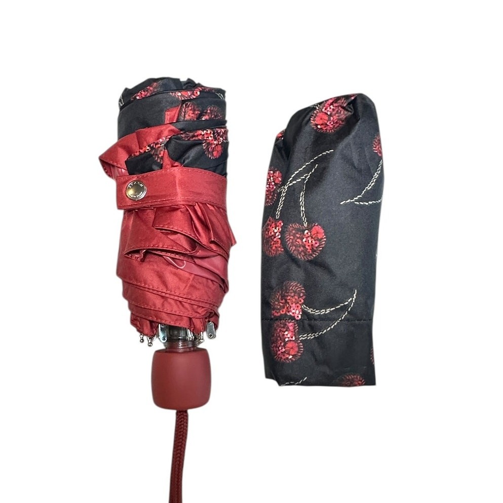 Coach Uv Protection Mini Umbrella With Cherry Print