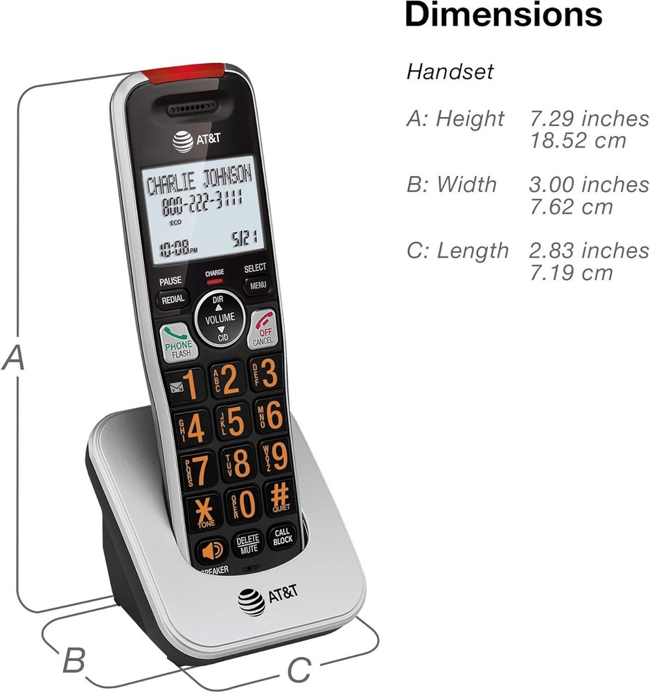 3-Handset Cordless Phone Set with Digital Answering & Intercom Functions