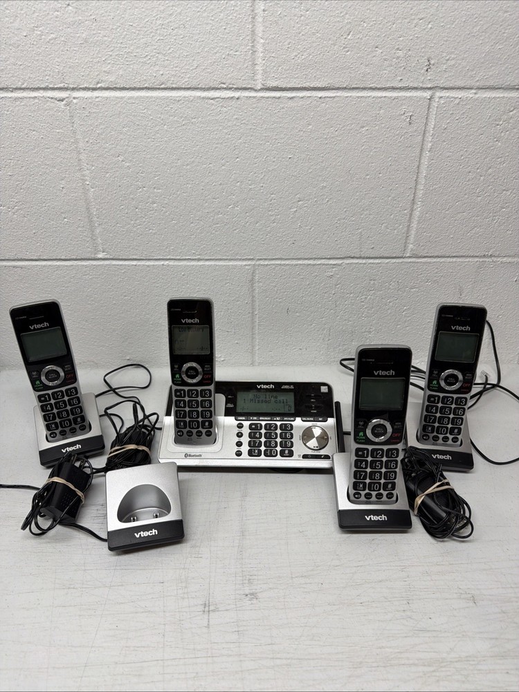 VTech VS113-5 Cordless Phone System 4 Handsets-5 Base Long Range Bluetooth Call