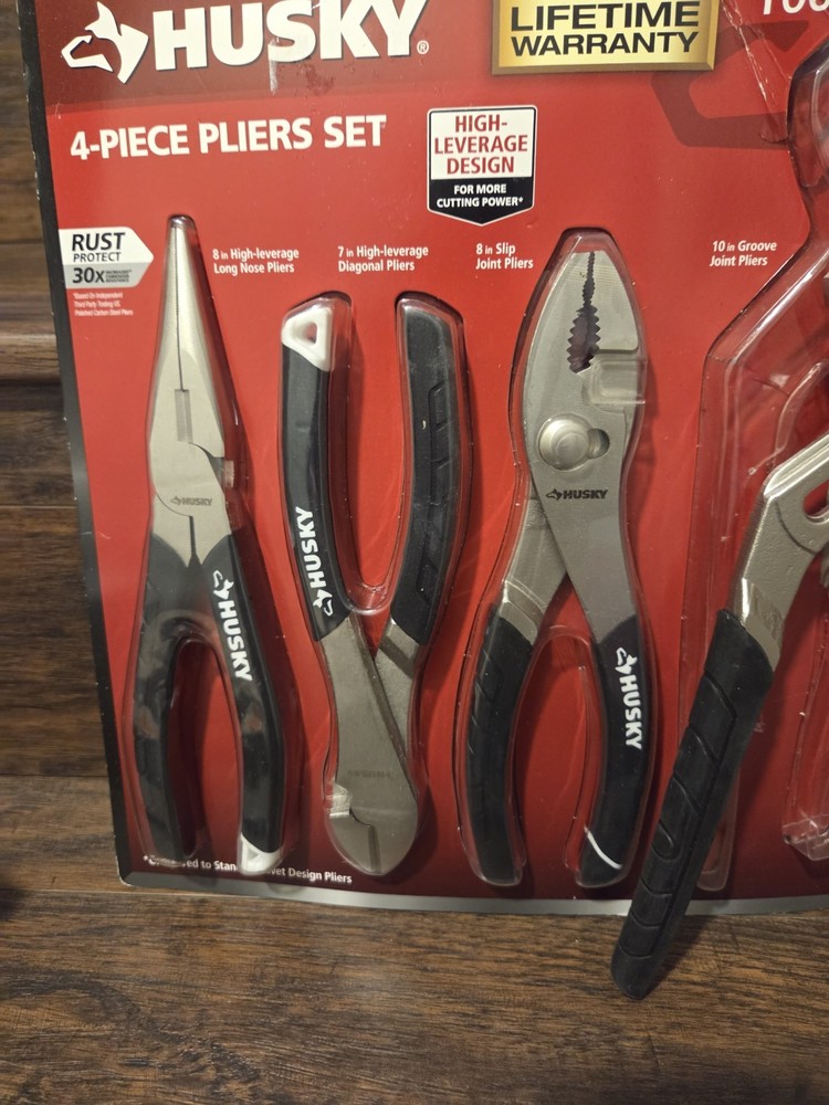 Husky 4-Piece Pliers Set..