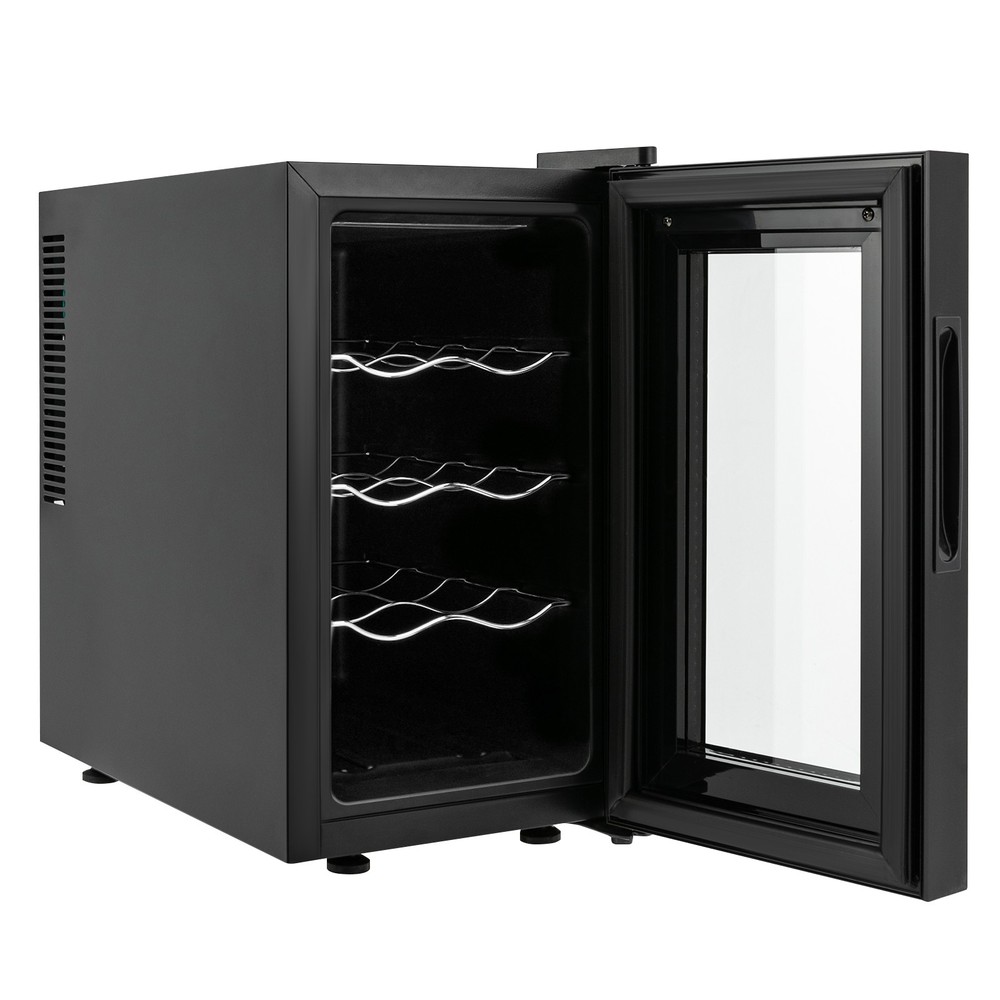 8-Bottle Wine Cooler Compact Mini Fridge Smart Temp Control LED Blue Lighting