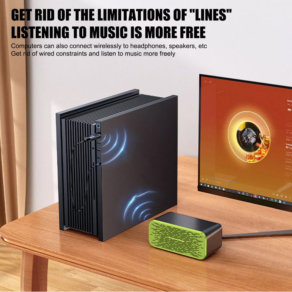 2in1 Wireless Bluetooth 5.4 Transmitter Receiver Adapter Audio 3.5mm Jack Aux Pd