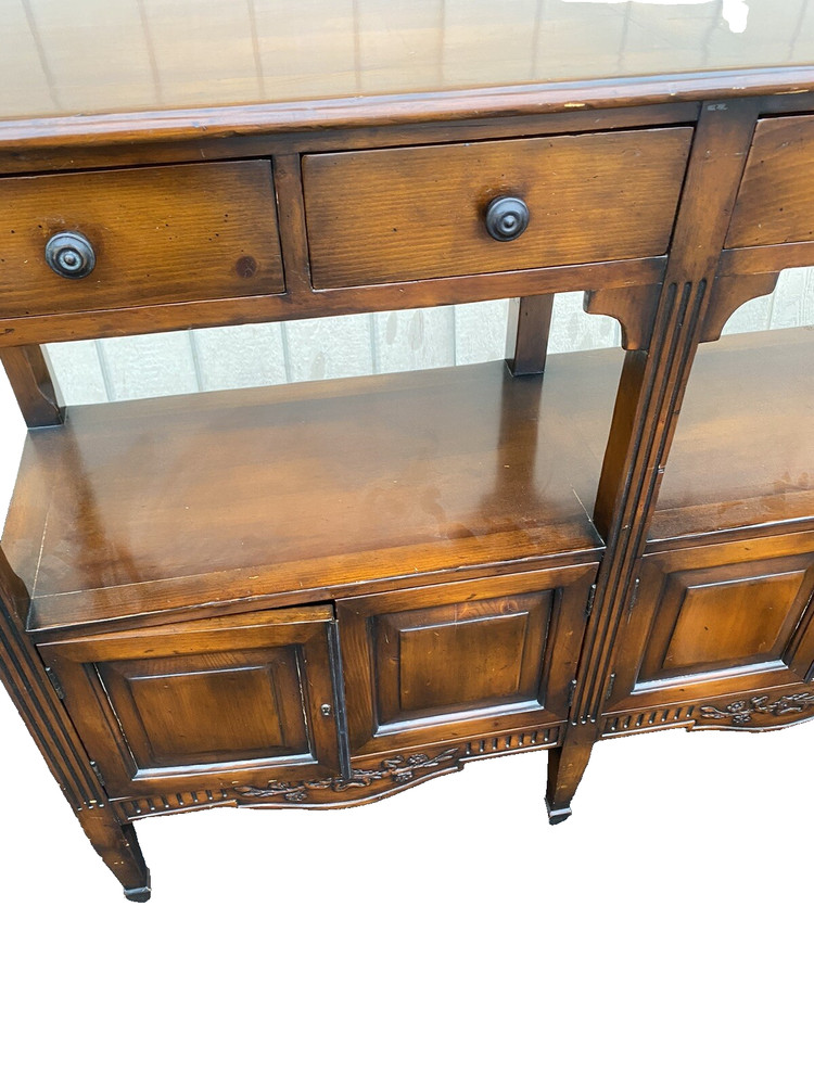 66333 Tall Decorator Sideboard Server Cabinet Curio Bookcase
