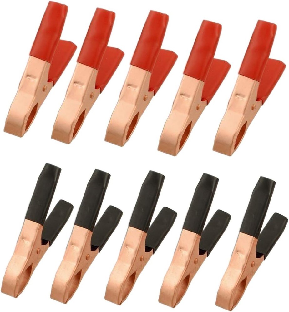Durable Copper Plated Alligator Clips - Ideal for Electrical Testing, 10 Pack