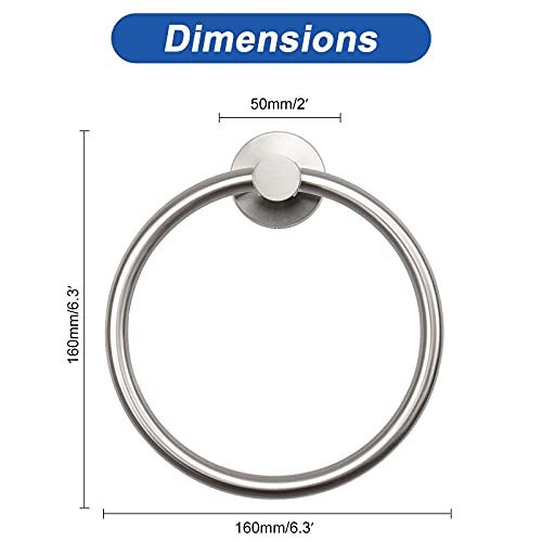 Bath Towel Ring, Bathroom Hardware Accessories- Thicken Brushed Nickel