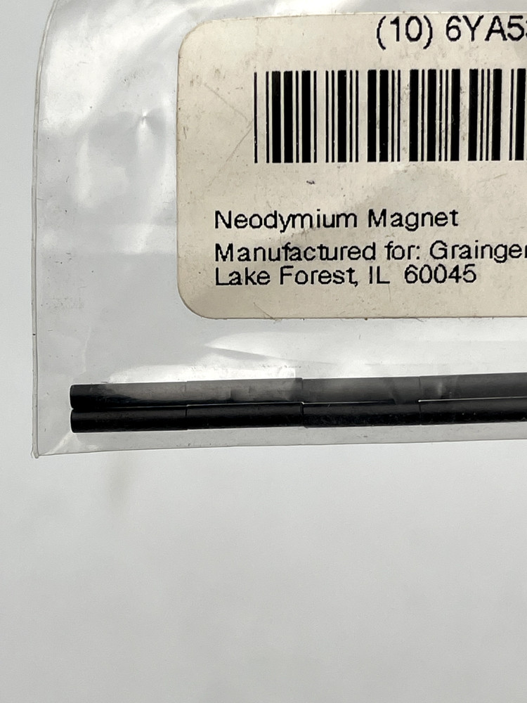Neodymium Disc Magnet 0.6 lb. Pull 6YA53 (10 PACK)