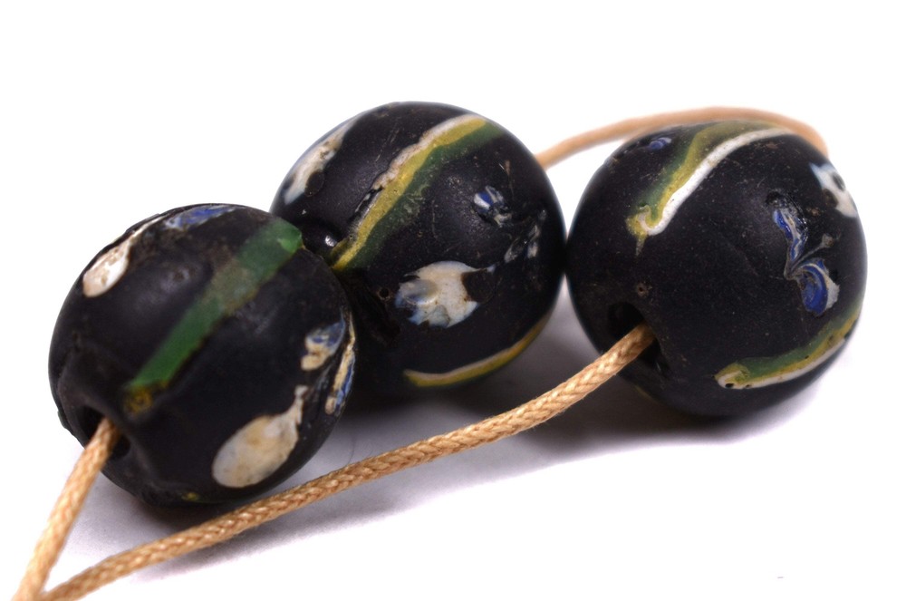 3 Ghost Venetian Trade Beads Loose