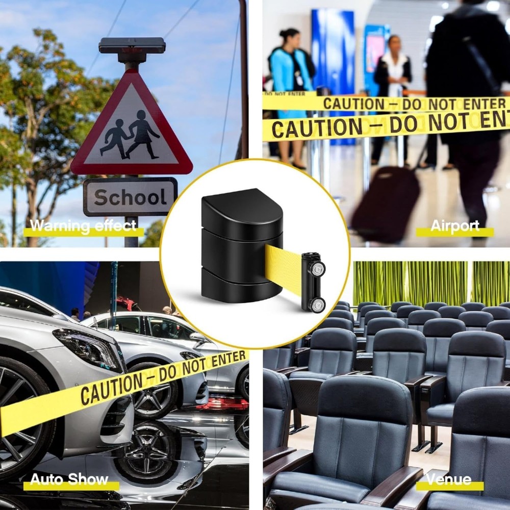 Magnetic Wall Mount Barrier Set, Caution Do Not Enter, 4 Pcs