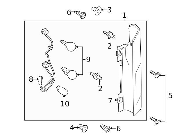 Genuine Ford Tail Light Socket CK4Z13410A