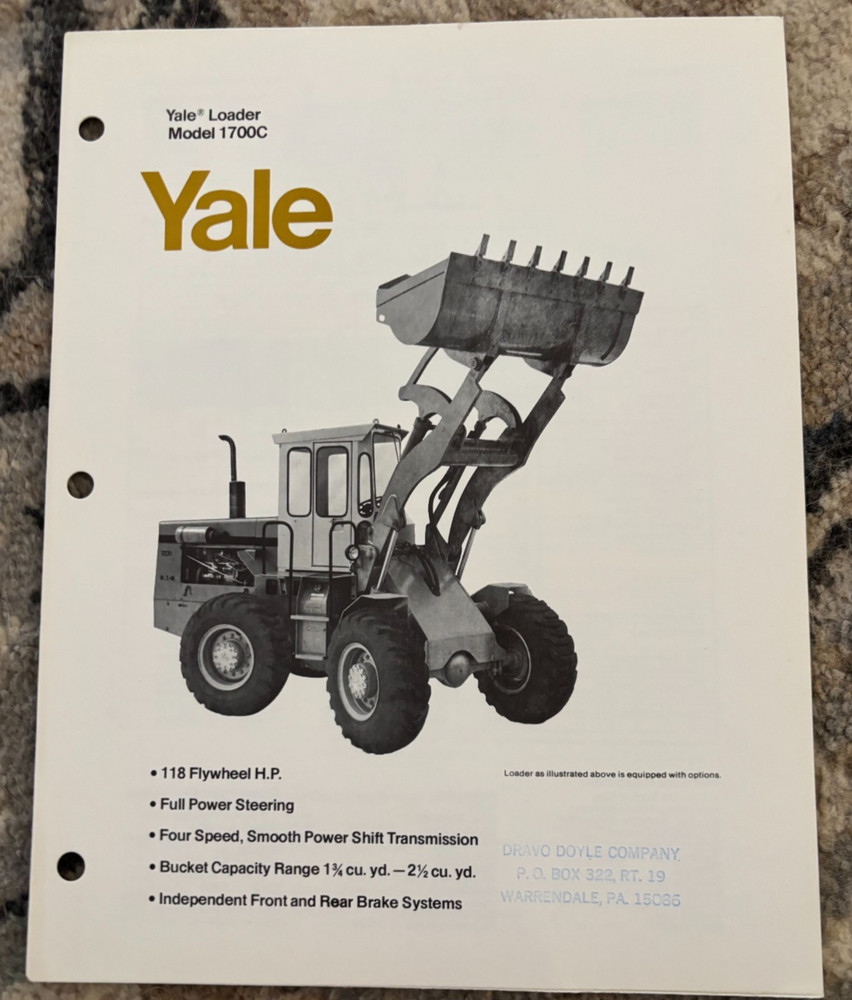 Yale 1700C Wheel Loader Brochure AMIL25