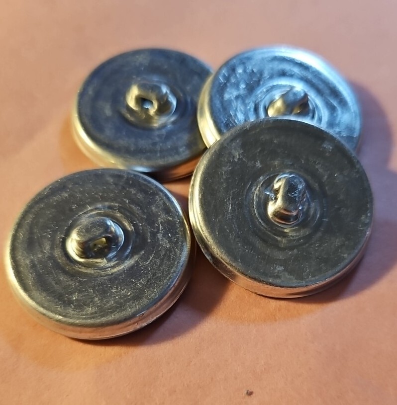 4 "Junque" Buttons Key, Leaf, Confetti 1 1/4" Metal Back