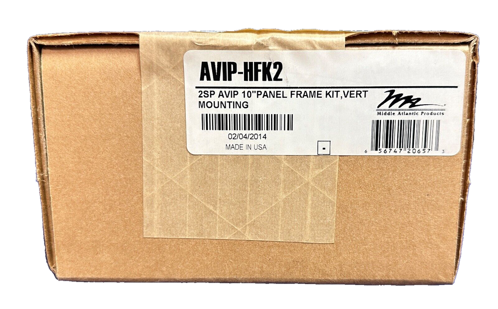 MIDDLE ATLANTIC AVIP-HFK2, 2SP 10" Panel Frame Kit, Vert Mounting, Black, NEW
