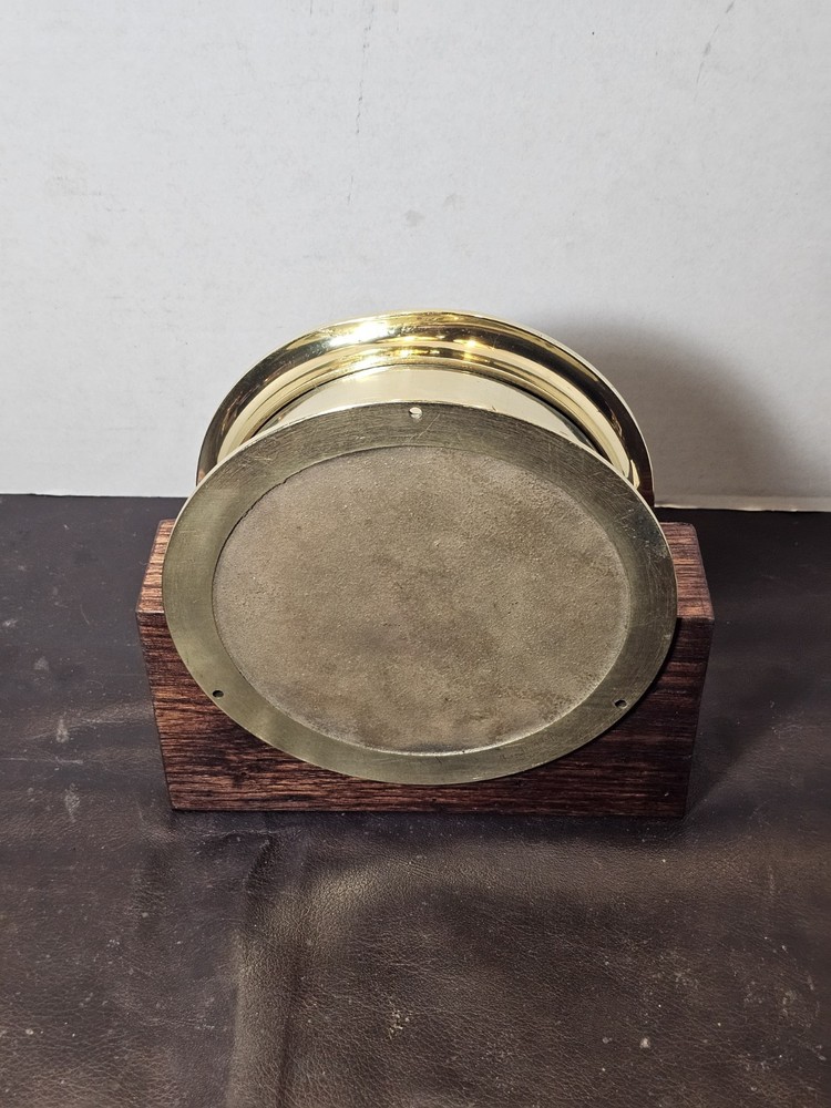 Vintage Seth Thomas Brass Ship's Clock with Stand, Working