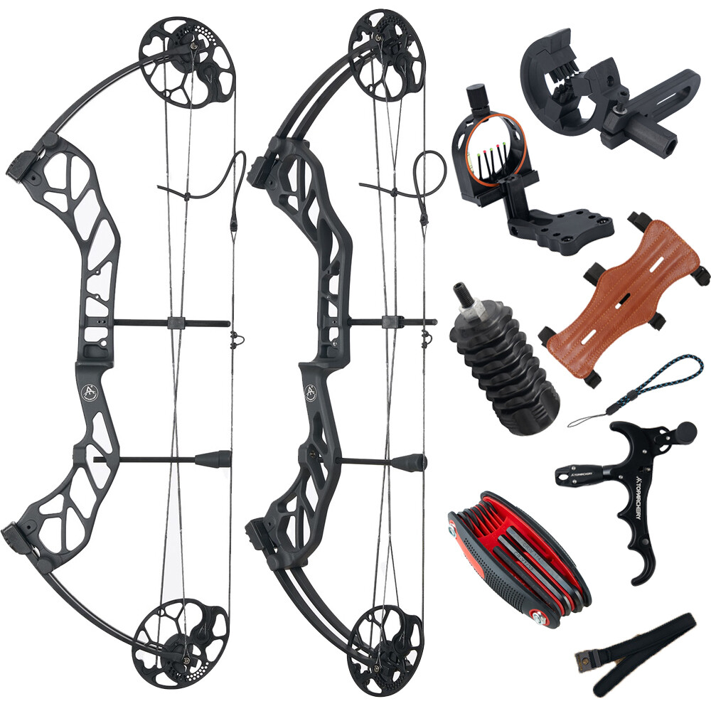 Compound Bow Kit 19-70lbs 320fps Archery Hunting Target Shooting RH Adjustable