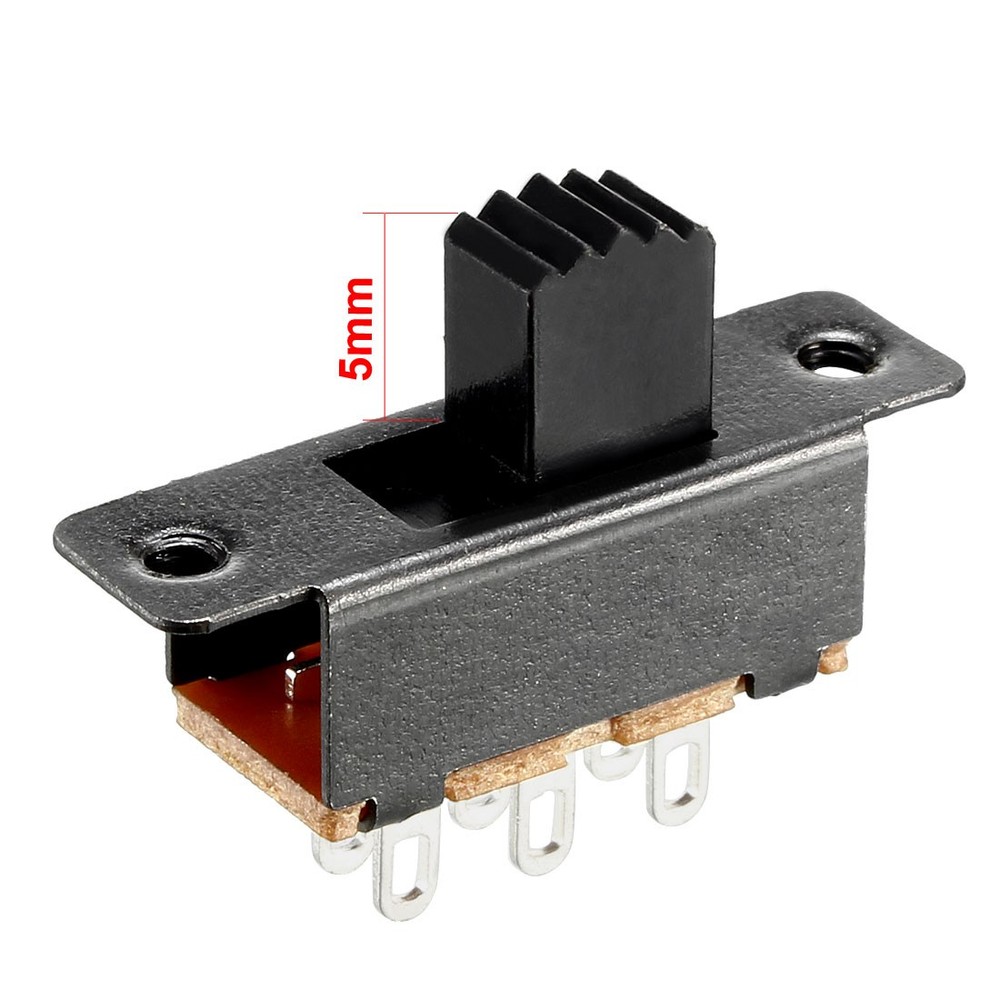 10Pcs 5mm Vertical Slide Switch DPDT 2 Position 6 Terminals PCB Panel Latching