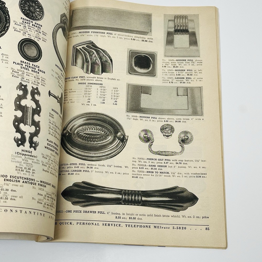 1952 Constantine's Manual For Craftsman Catalog Reference Guide Woodworking Tool