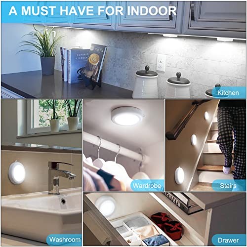 Mlambert 4 Pack Motion Sensor LED Night Light, Cordless Battery-Powered Stick