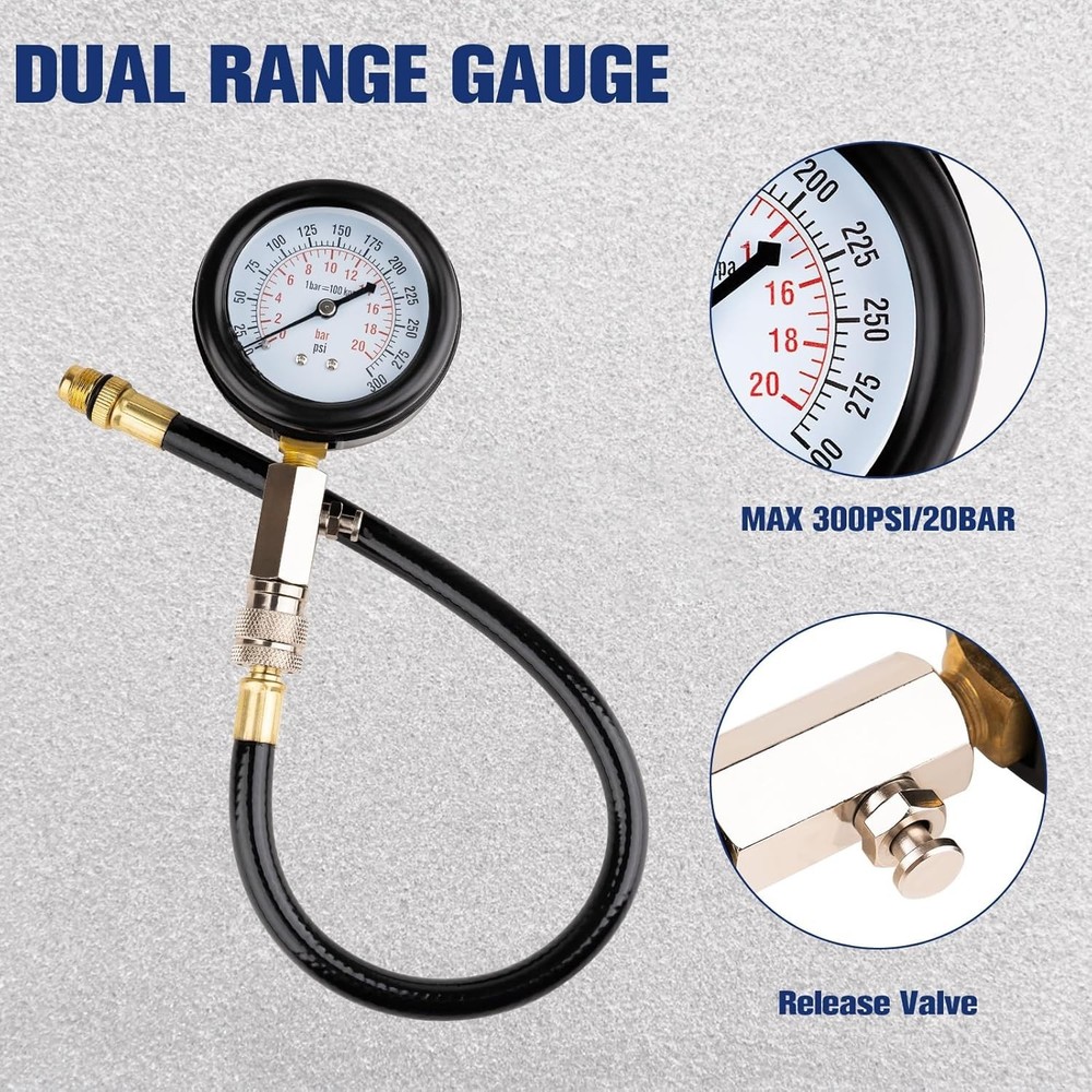 Comprehensive Engine Compression Tester Kit - Includes Storage Box & Accessories