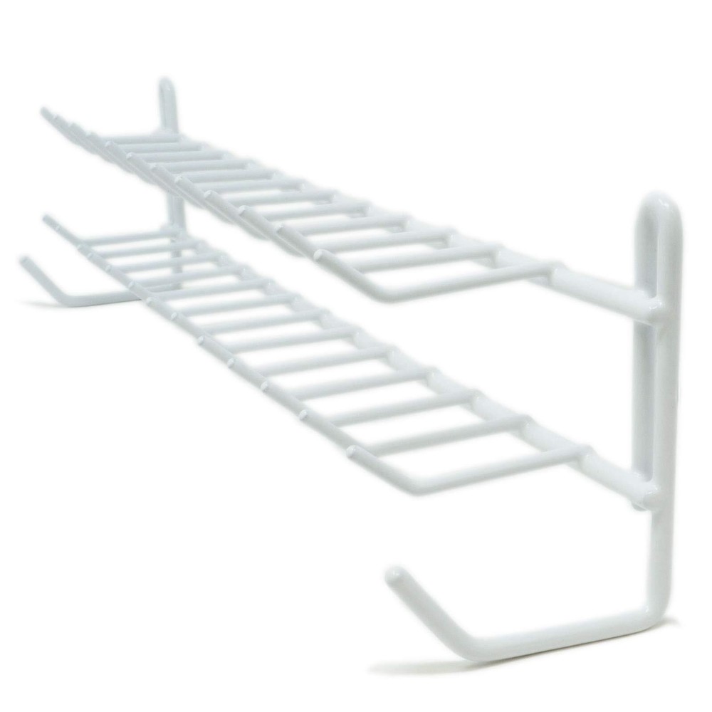 Wall Mount Tie And Belt Rack Organizer White 2 Pack