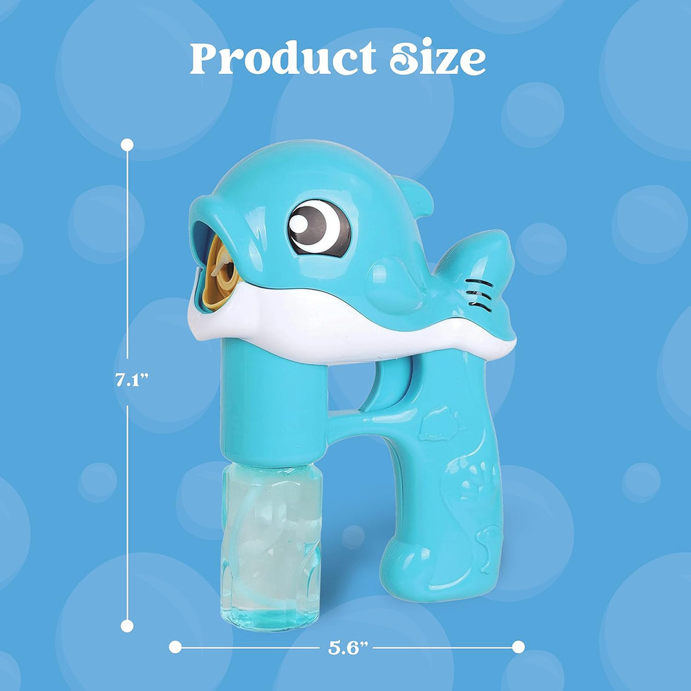 2 Bubble Guns, Whale Bubble Maker LED Automatic with 4 Refill Solutions for Kids