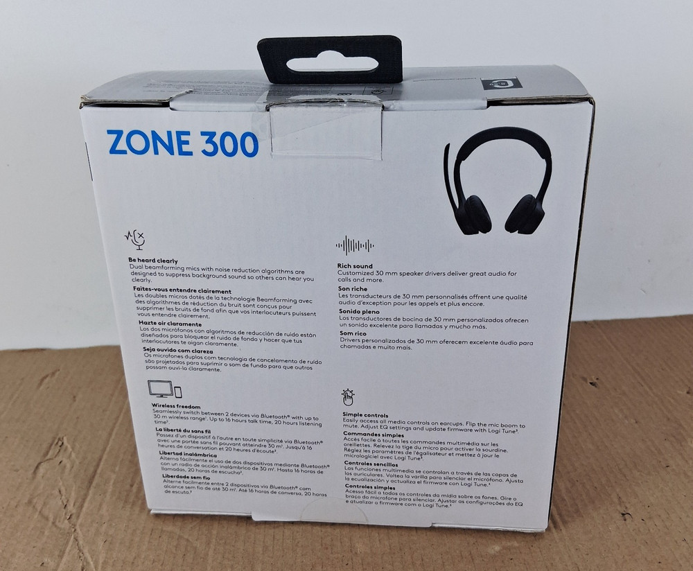 Logitech Zone 300 Wireless Bluetooth Headset PC , Mac, Chrome, Linux, iOS Black