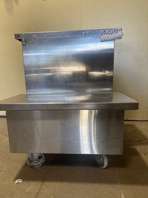 LOW TEMP STAINLESS STEEL 2 STEP WORK COUNTER STATION ON CASTERS