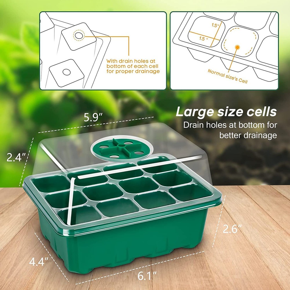 5 Pack Seed Starter Tray with Grow Light Seed Starter Kit Plant Germination Kit