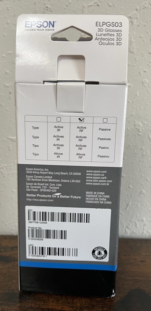 Epson ELPGS03 Active 3D Glasses