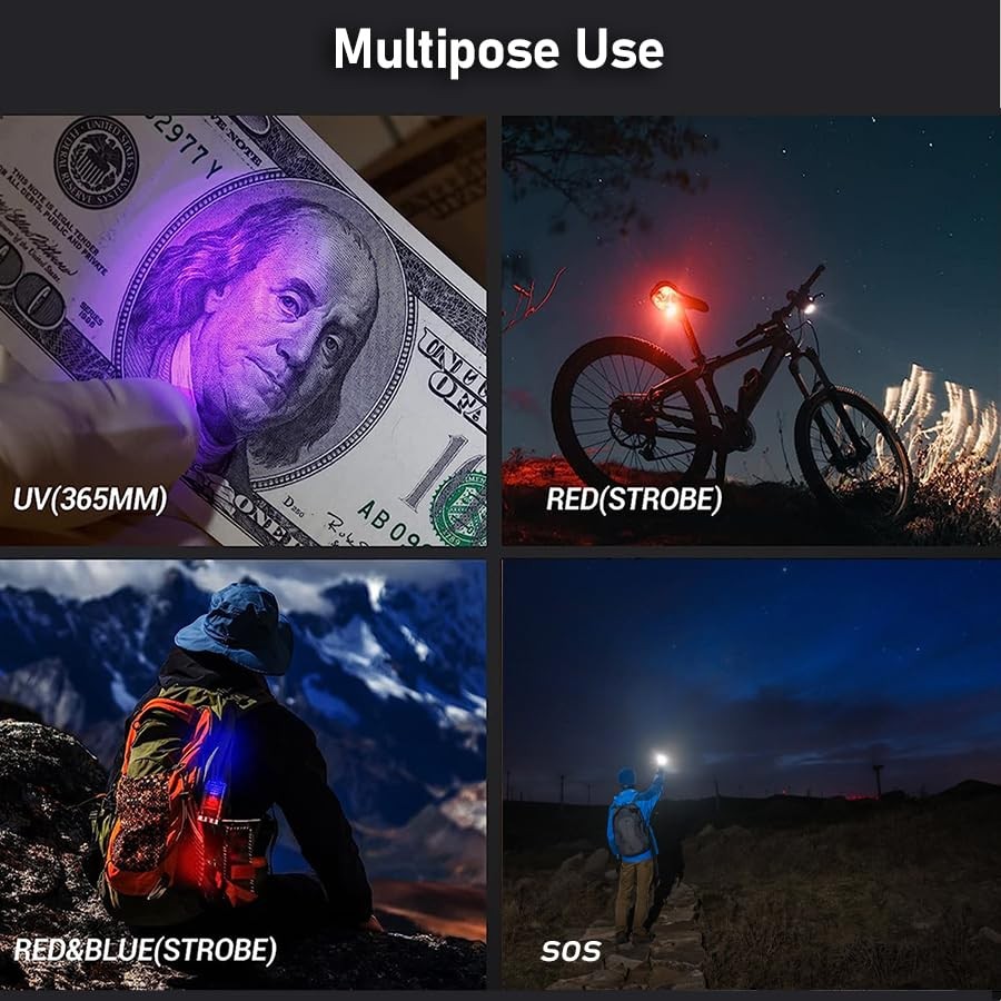 LED Small Powerful EDC Flashlight with Warm White Red Mini 4pc