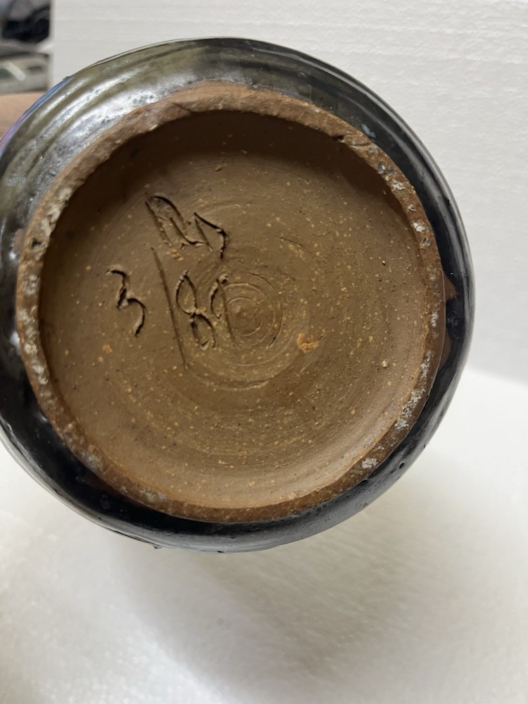 Vtg Glazed Signed Pottery Planter 80’s