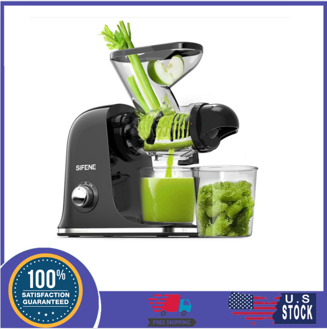 SiFENE Cold Press Juicer Machine, Compact Single Serve Slow Masticating Juicer..