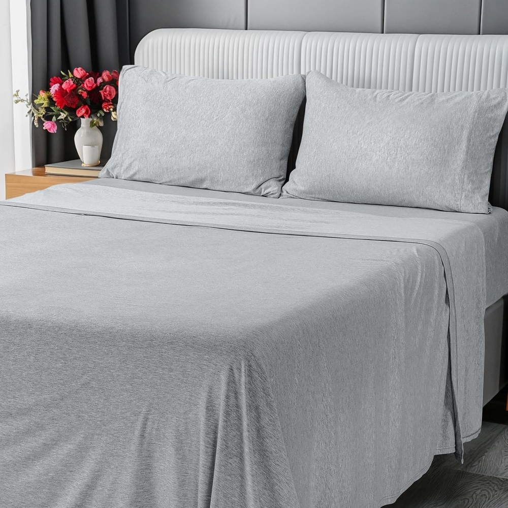Utopia Bedding Queen Sheet Set - Jersey Knit Sheets 4 Piece – Cotton