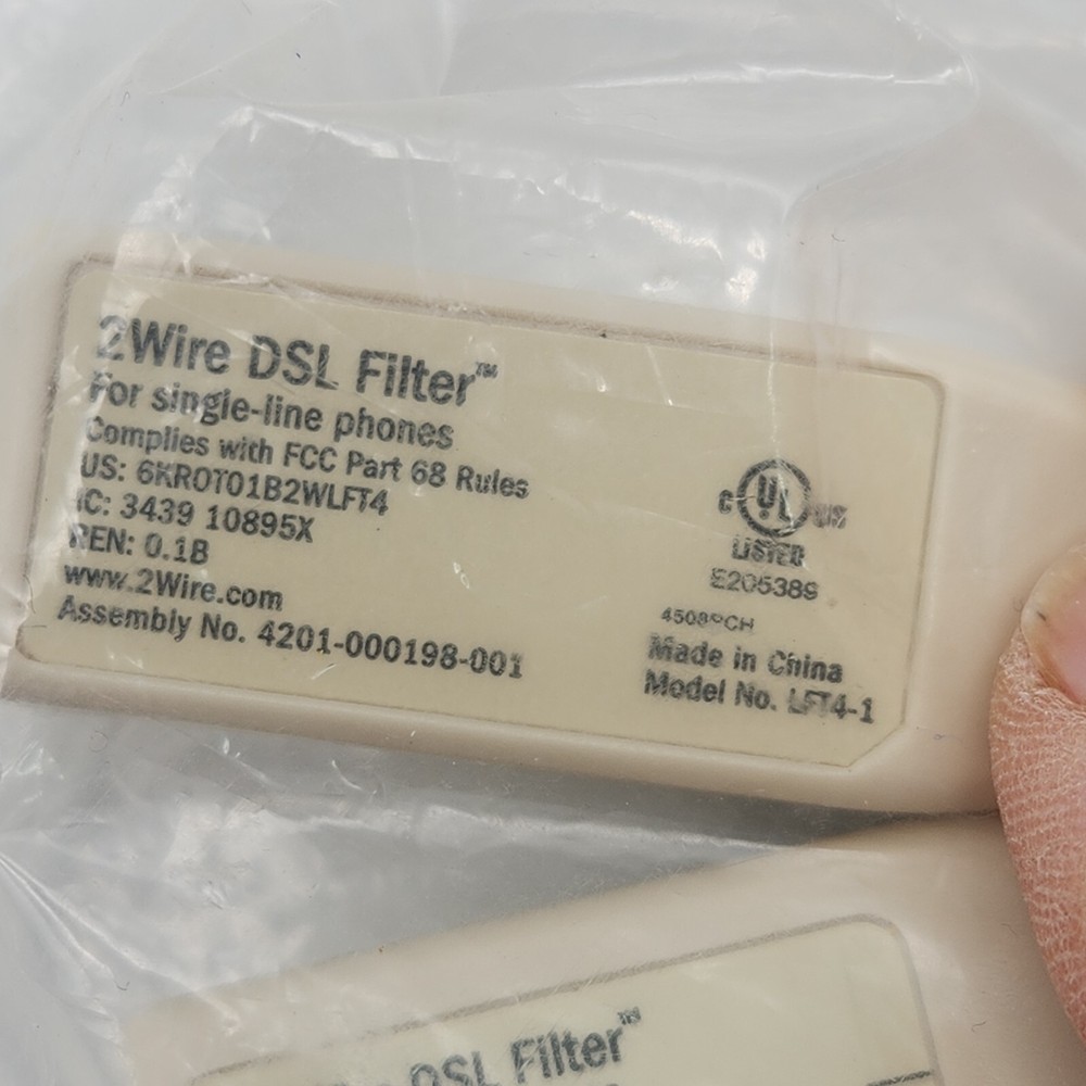 2Wire DSL Filter Kit 4 Pack Inline DSL Phone Filters New Sealed Package