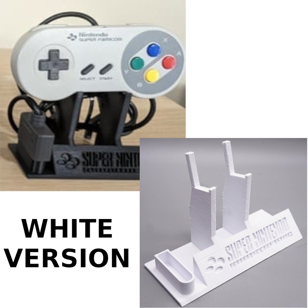 Controller Holder Display for SNES Super Nintendo Controllers *White*