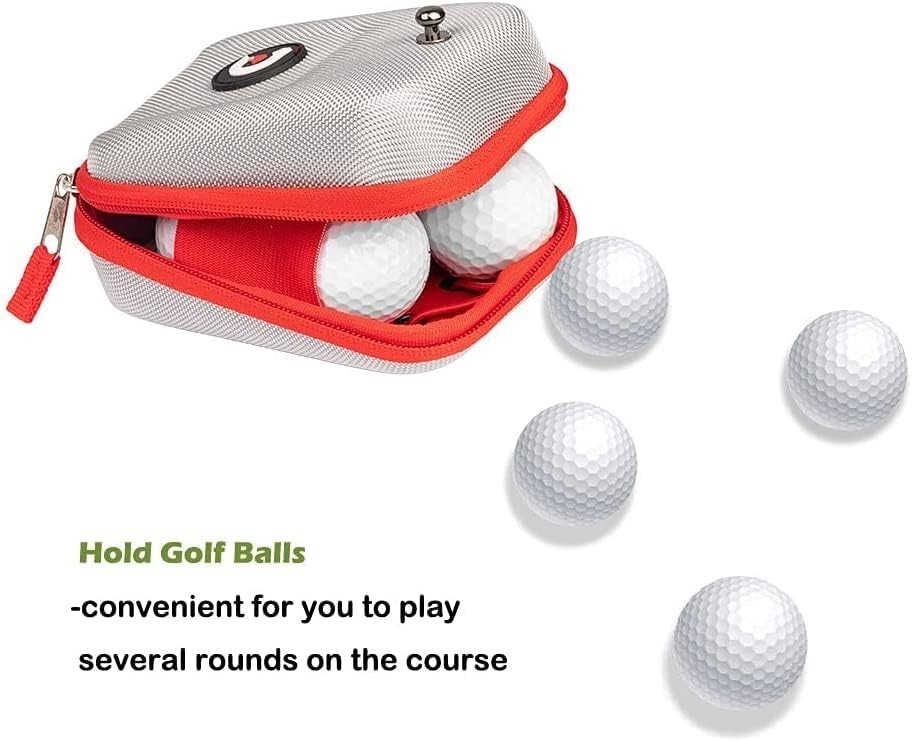 Compact Silver-Red Golf Rangefinder Case - Lightweight & Durable Protection