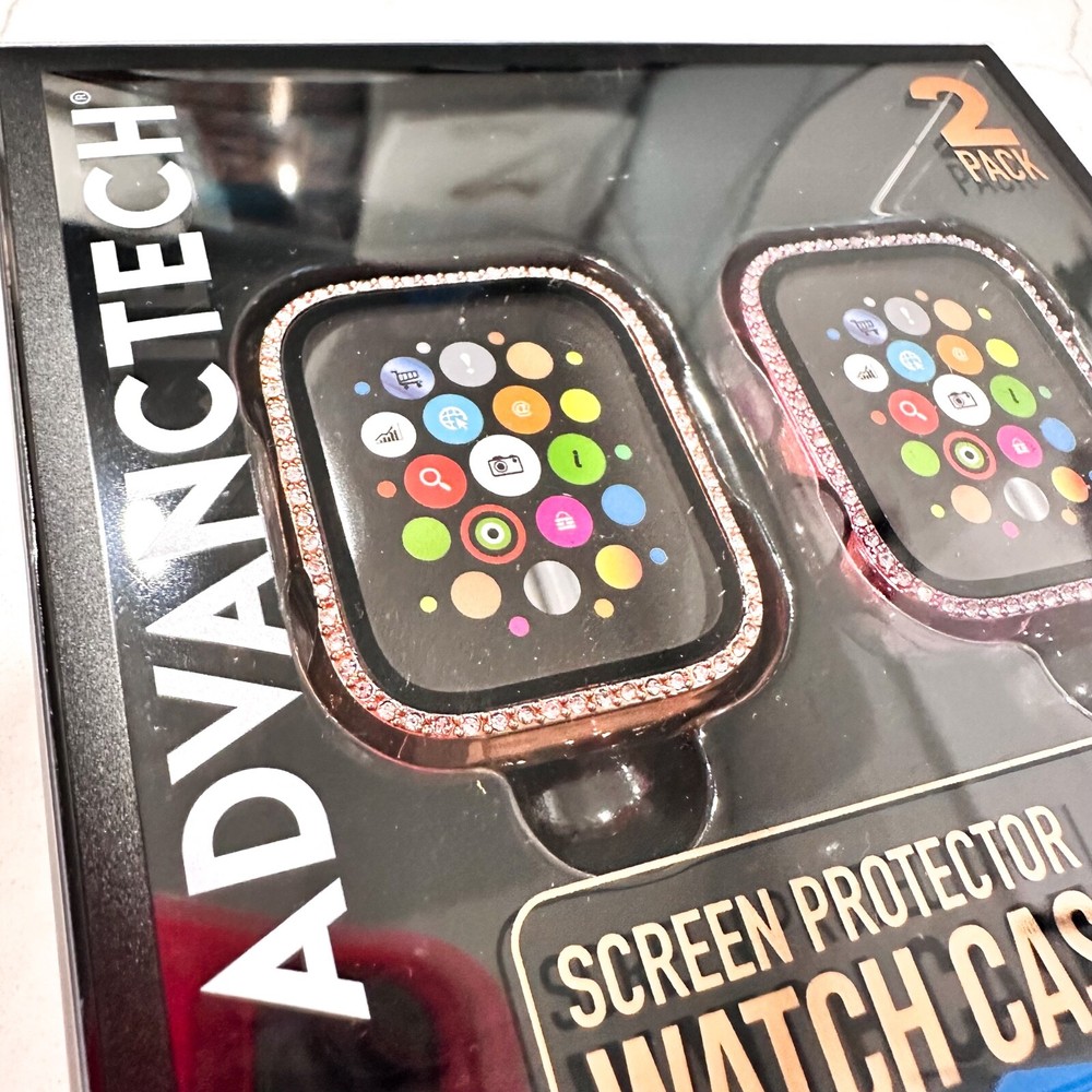 NEW Advantech 2 Pack Apple Watch Screen Protector Watch Case 45mm Series 8/7