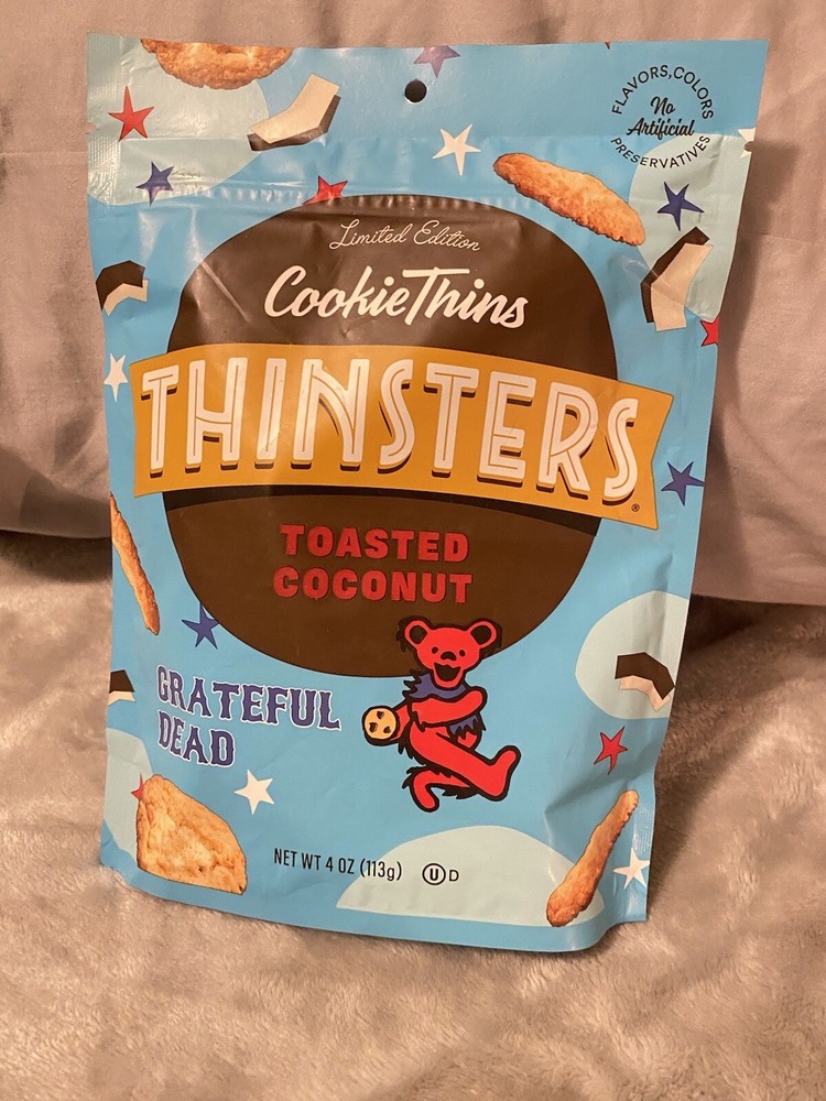NIP Grateful Dead Coconut Cookie THINSTERS Dancing Bear Advertisement Display