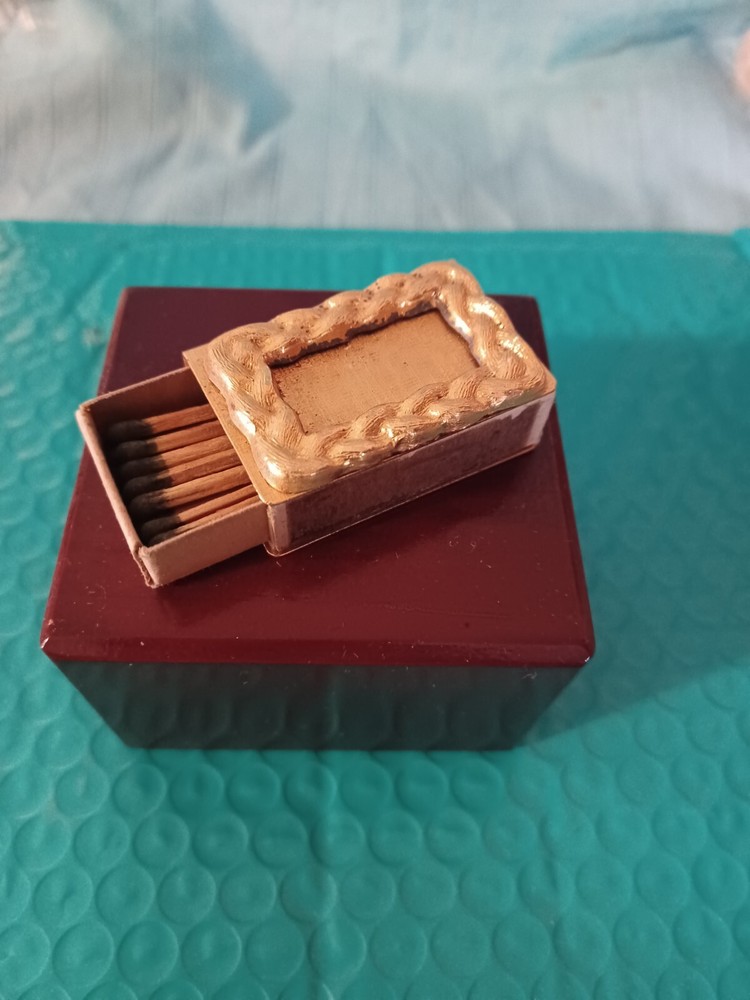 Vintage Match Holder Box With Matches