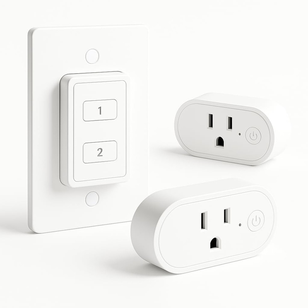 Remote Control Outlet, On Off Light Switch with Wall Plate - Wireless Control...