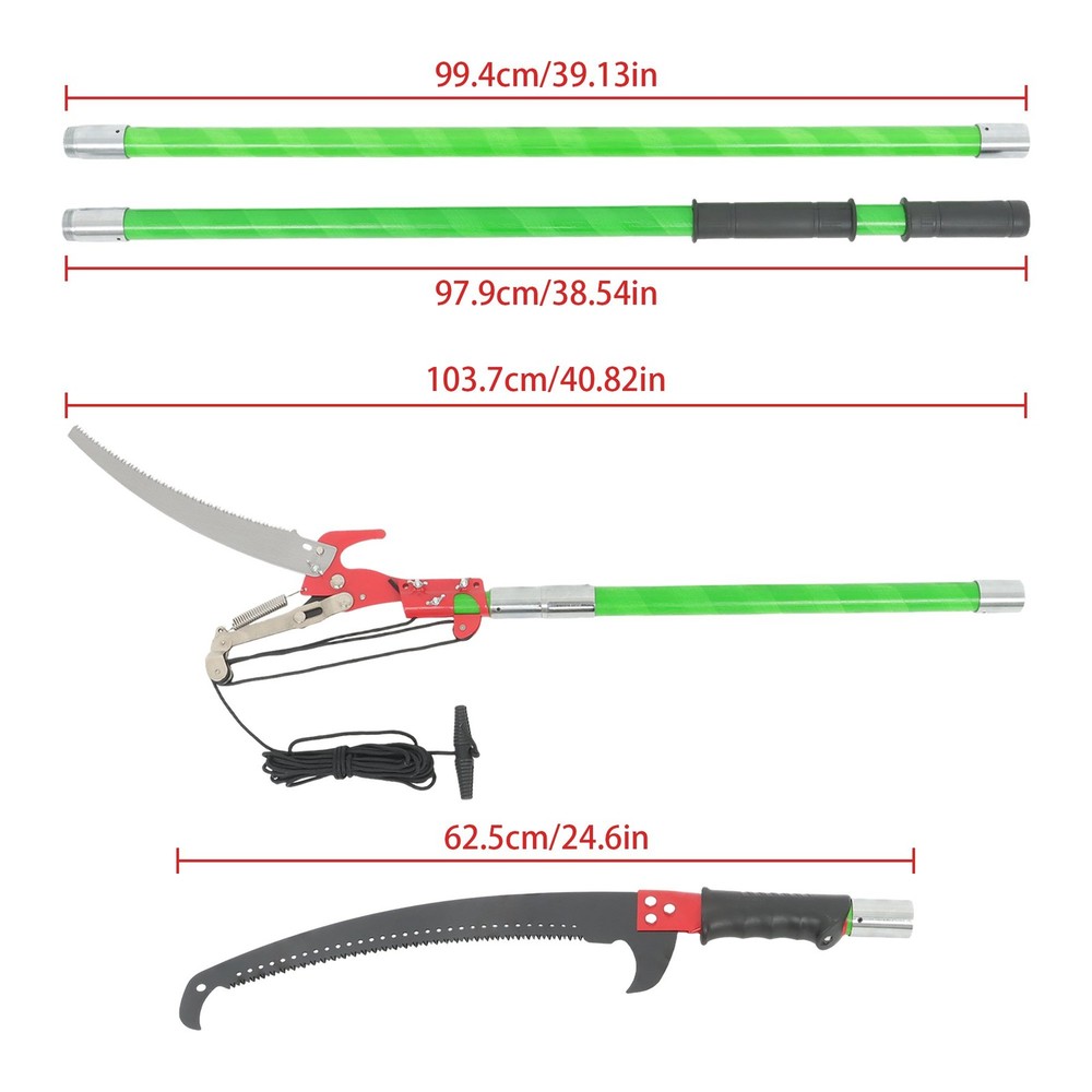 30ft Pruner Saw Combination Extendable Tree Trimmers Section 9 Green New
