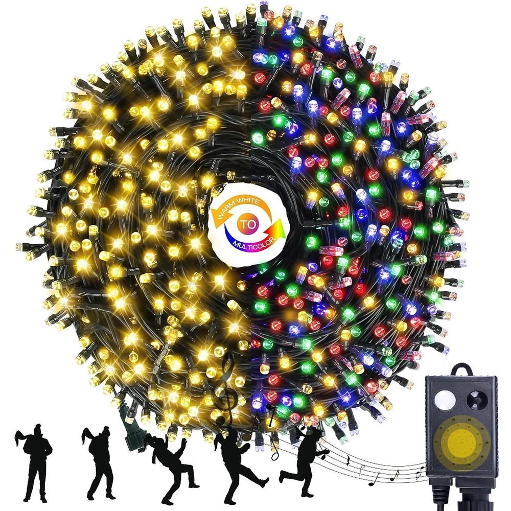 Dreicht Music Motion Sensor Color Changing Christmas String Multicolor