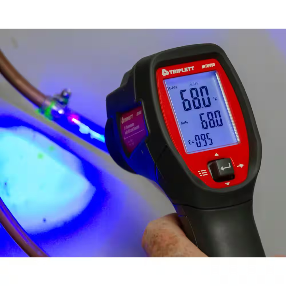 IR Thermometer with UV Leak Detection