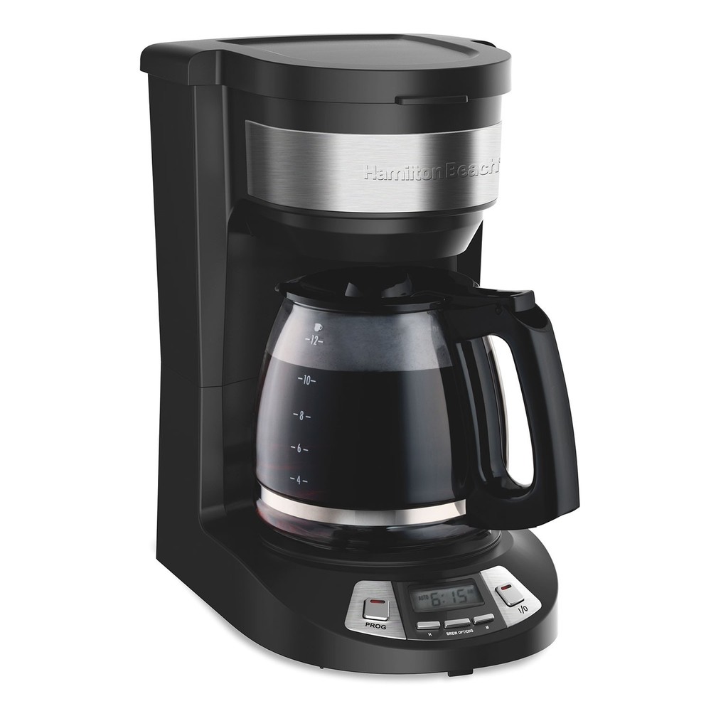 Hamilton Beach 46290 Programmable 12 Cup Coffee Maker Drip Brew Pause Black
