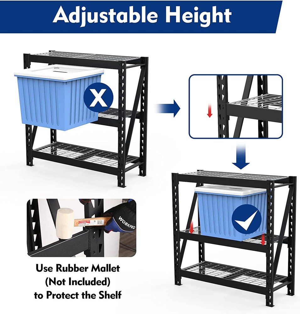 WORKPRO Metal Storage Shelving Unit Heavy Duty Storage Rack Multi-Size