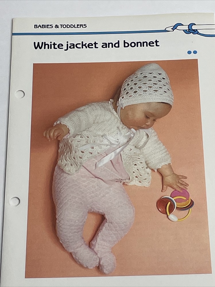 Marshall Cavendish Childs White Jacket & Bonnet Crochet Pattern